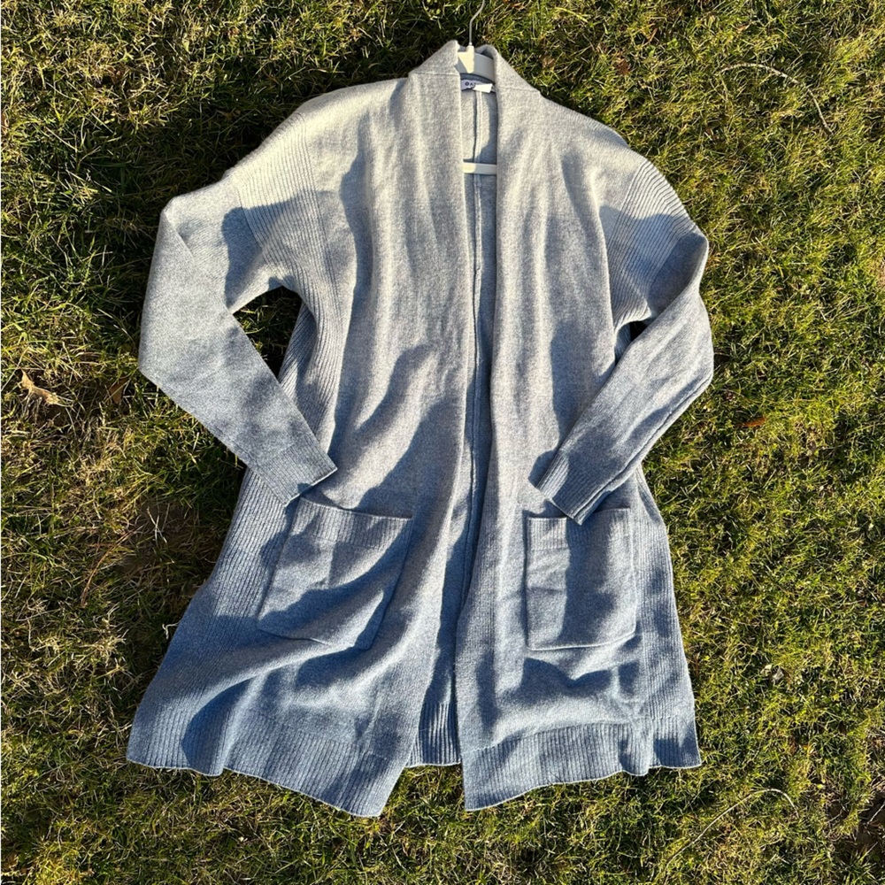 Athleta Cashmere Wool Blend Sky Blue Ombre Cardigan